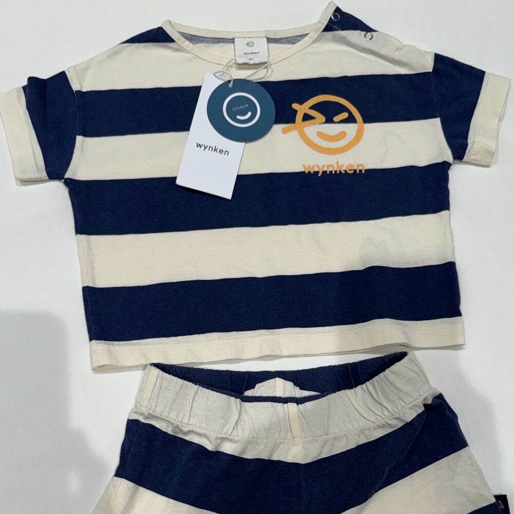 Wynken wide stripe tee with shorts for baby/toddler size 18 months .new with tag